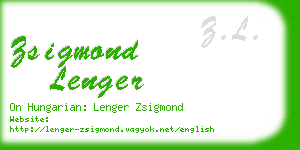 zsigmond lenger business card